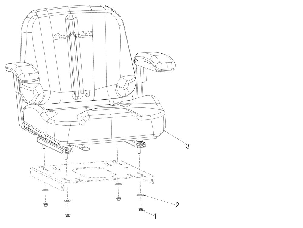 Seat Diagram and Parts List for RZT-SX46EFI (17RWCBYN210)(2018) Cub Cadet Lawn Tractor